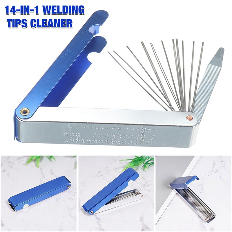 POSSBAY 14in1 Welding Tip Cleaner Stainless Steel Welding Torch Nozzle Tip Cleaner Reamers