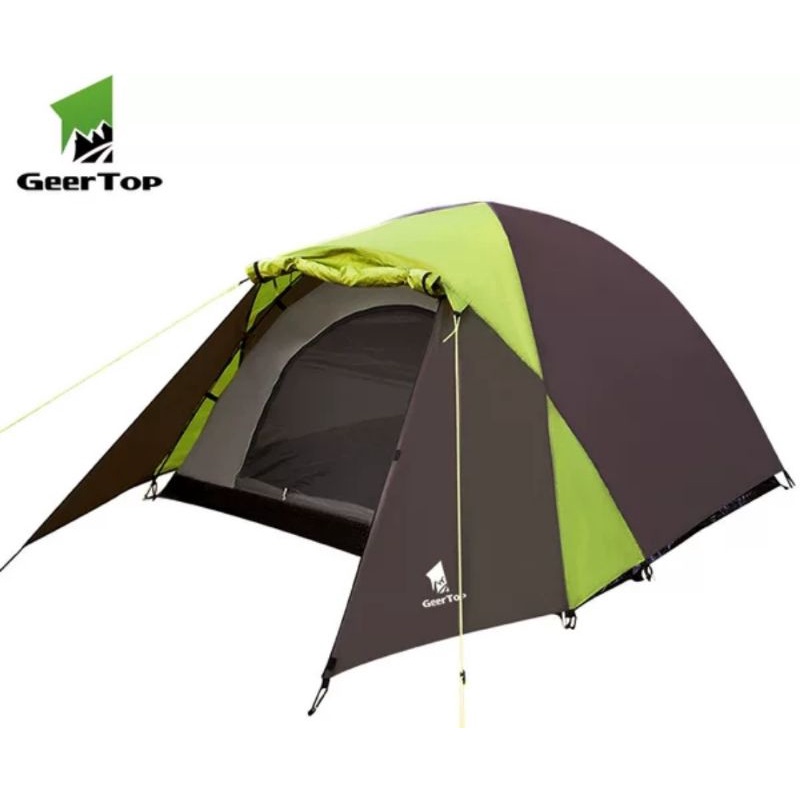 3-4 Person Camping Tent – Waterproof Double Layer Dome, UV Resistant, Portable With Carry Bag, Blue/Gray