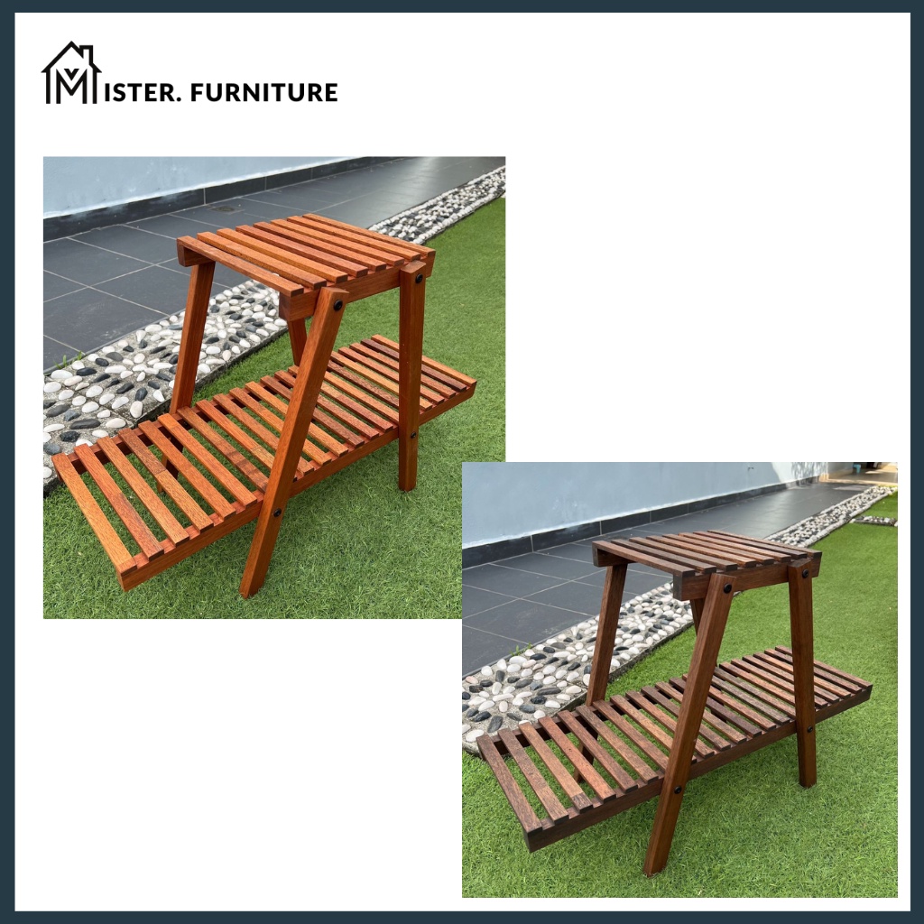 MF Wooden Flower Rack Display Rack Garden Rack Flower Shelf Outdoor