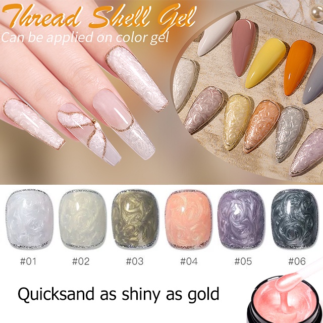 5ml Thread Shell Nail Gel Polish Pearl Shell Semi-Permanent UV Gel Base ...