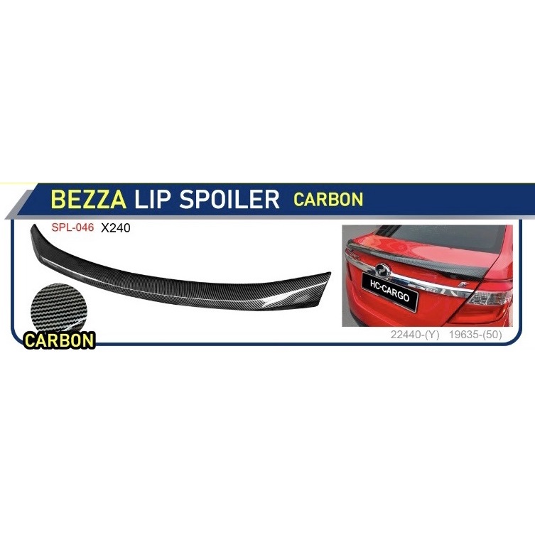 Carbon look rear roof top spoiler lip Perodua myvi bezza ativa axia ...