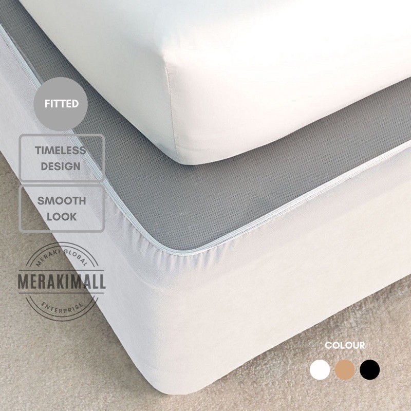 Fitted Bed Base Wrap Minimalist Bed Valance Plain Bed Base Cover