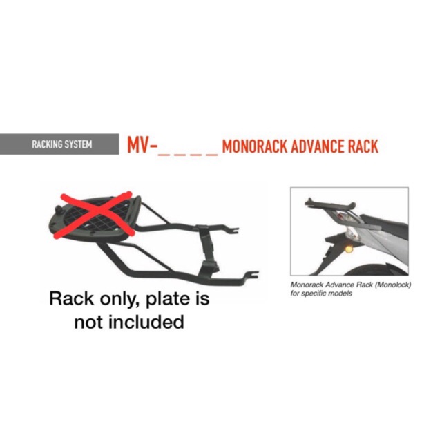 Givi Monorack Advance(MV)-YAMAHA EGO LC135 LC135 NEW Y125Z Y15ZR SRL110 ...