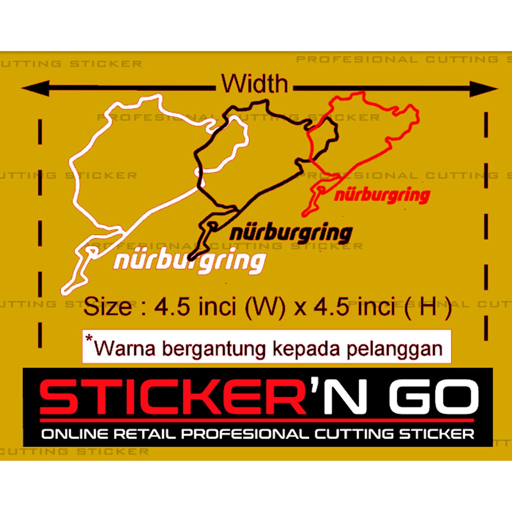 STICKER CUSTOM NURBURGRING TRACK FOR BMW VOLKWAGEN AMG | Shopee Malaysia