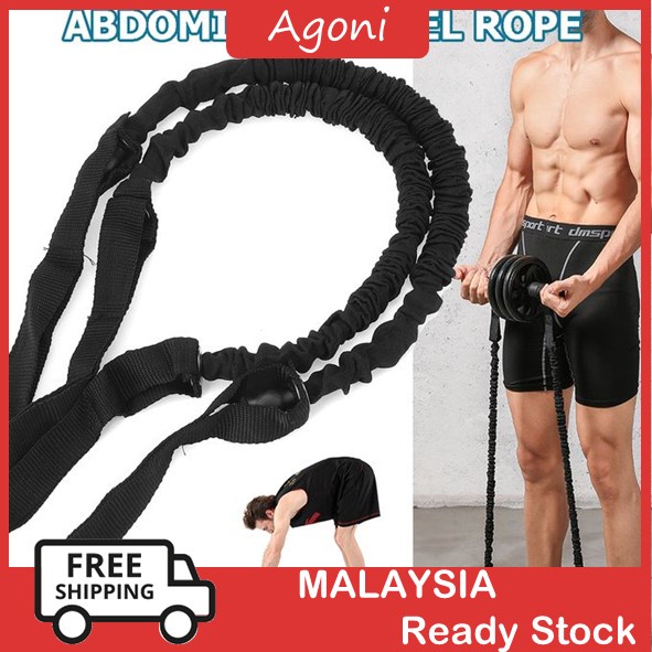 A Pair Of Abdominal Muscle Wheel Auxiliary Pull Elastic Rope Gym ...