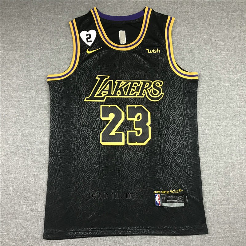 JERSEY LBJ NBA Los Angeles Lakers LeBron James 23Snakeskin Black Gold Gina Commemorative Mark No.2 basketball jerseys Shopee Malaysia