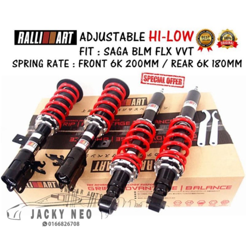 RALLIART SAGA BLM/FLX/ VVT ADJUSTABLE ABSORBER HI LOW COILOVER SPRING ...