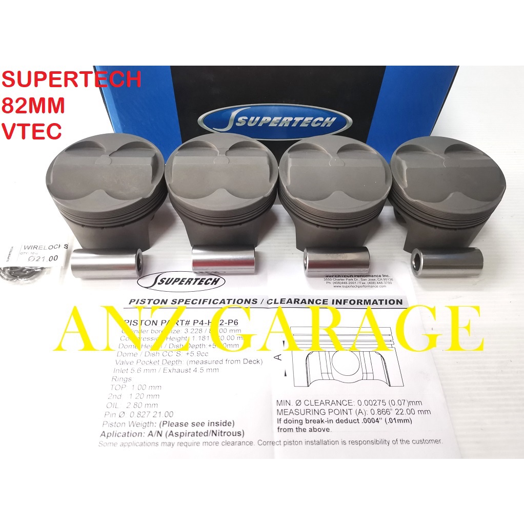 PISTON SUPERTECH B16 B18 82MM HIGH COMPRESSION HONDA VTEC | Shopee Malaysia