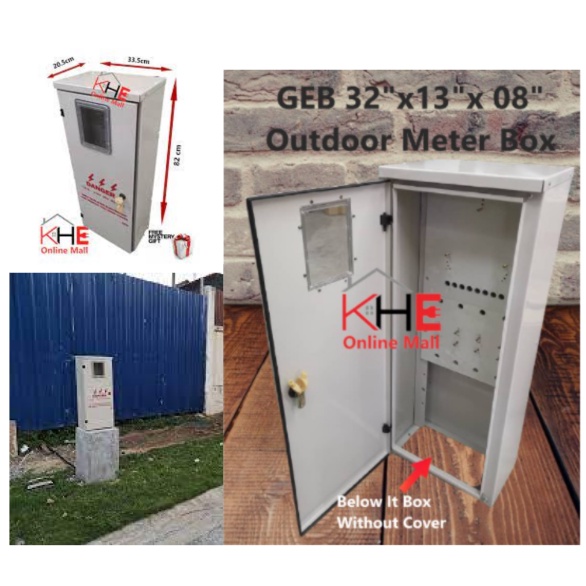 Three Phase 3Phase Outdoor Meter Box (Metal) GEB 32” x 13” x 08 ...