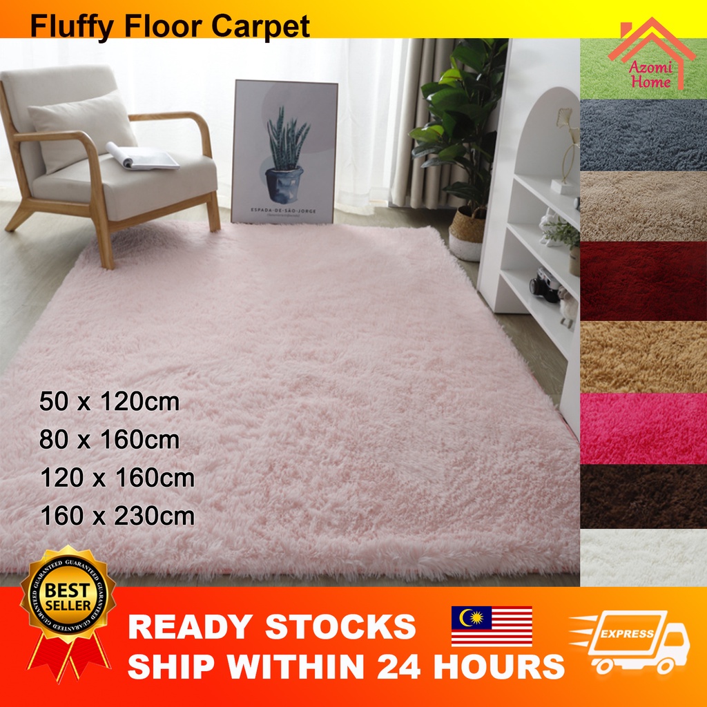 Alas Karpet Bulu Lembut Anti Slip Carpet Sheggy Fluffy Mat Rug Bed Room ...