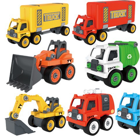 DIY Truck tractor bulldozer container truck excavator assembly # Toys ...