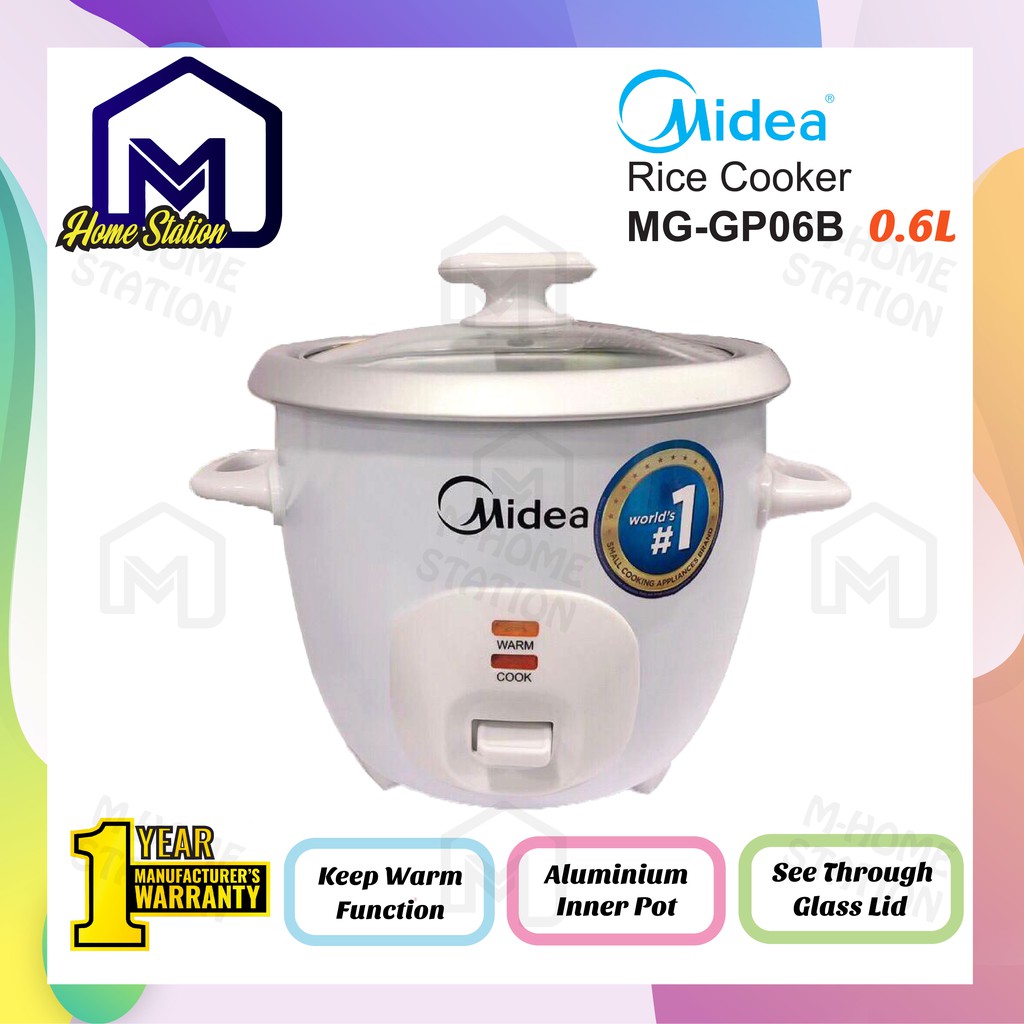 Midea Mini Rice Cooker 0.6L Small Capacity MGGP06B / MGGP06B Periuk