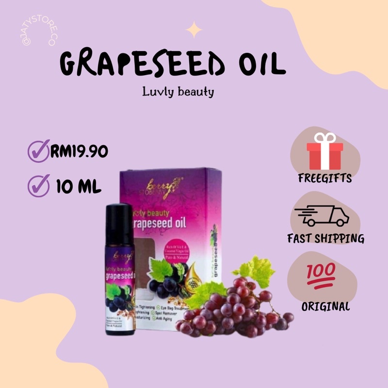 [READYSTOCK] LUVLY BEAUTY GRAPESEED OIL ORIGINAL 🍇 + FREE GIFT 🎁 Shopee Malaysia