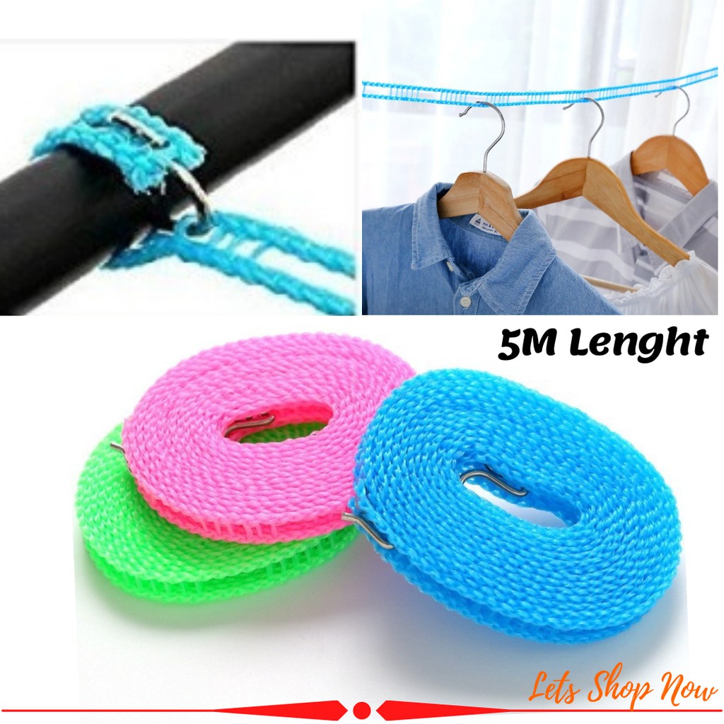 5 M Windproof Non-slip Clothes Line Ropes Meters Travel 