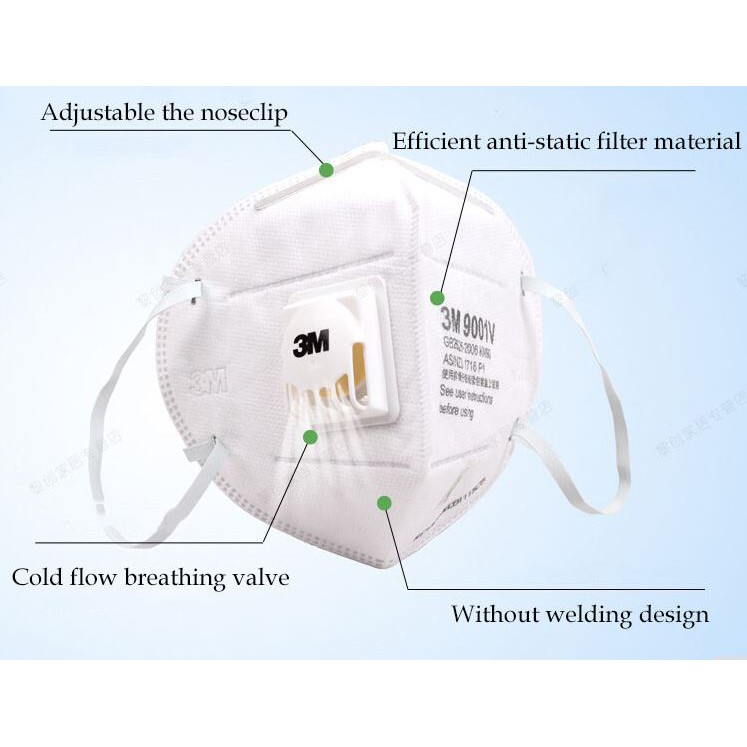 3M Original 9010VCN N95 Particulate Disposable Respirator with Cool ...