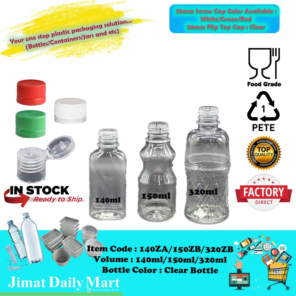 140ml 150ml 320ml PET Bottles /Botol botol | Shopee Malaysia