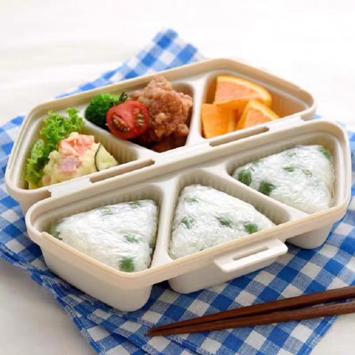 6 grid triangle rice ball box rice ball mold can make 6 rice ball boxes ...