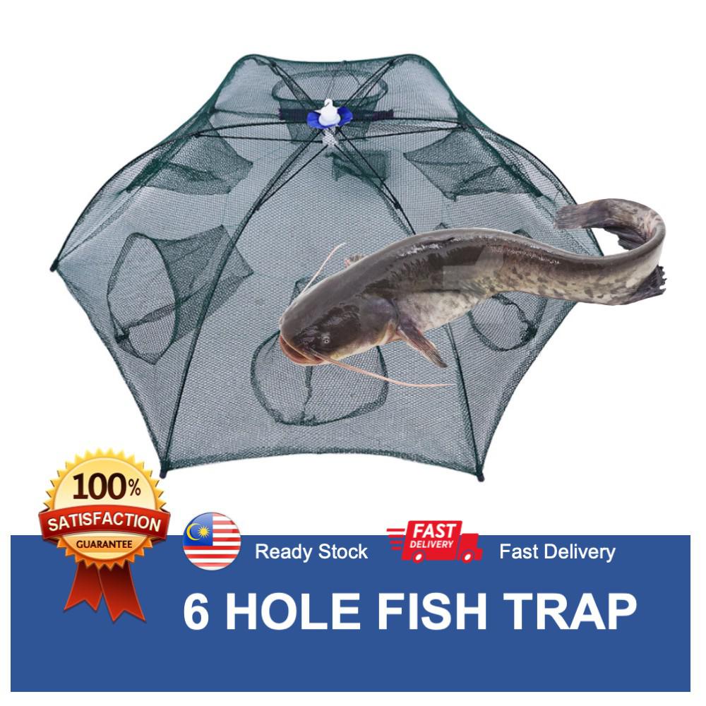 Top Seller 6 Hole Fish Trap Cage Net Perangkap Ikan Jala Portable