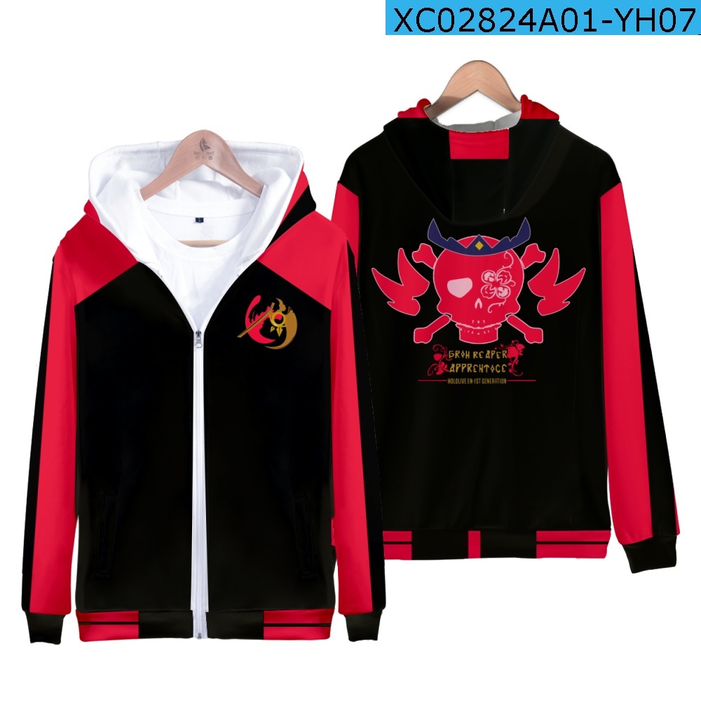 HOLOLIVE VTuber Mori Calliope Cosplay Merch 3D Print Zipper Hoodies ...