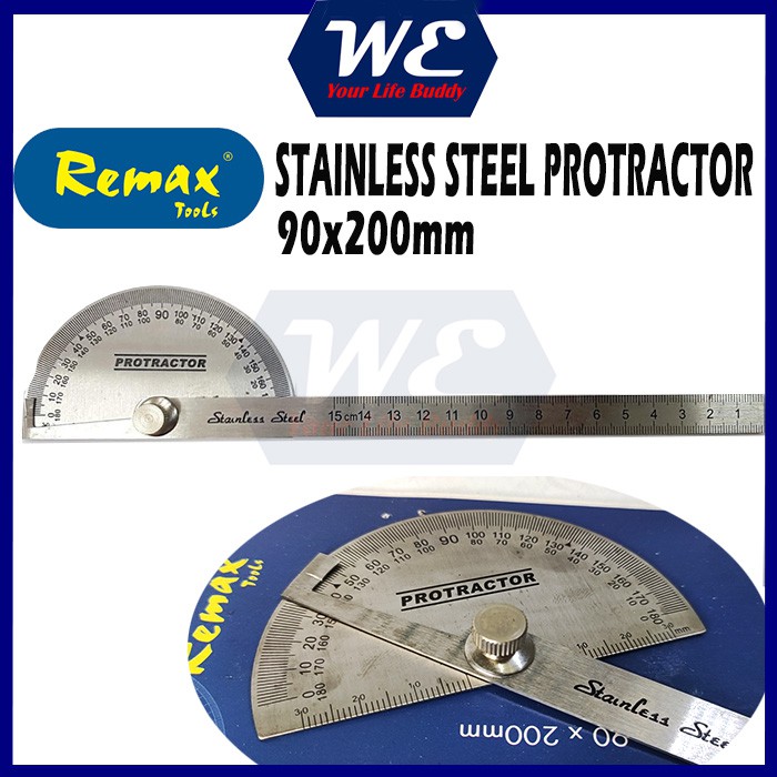 REMAX Angle Ruler Protractor Square Ruler 200mm Stainless Steel 0-180 ...