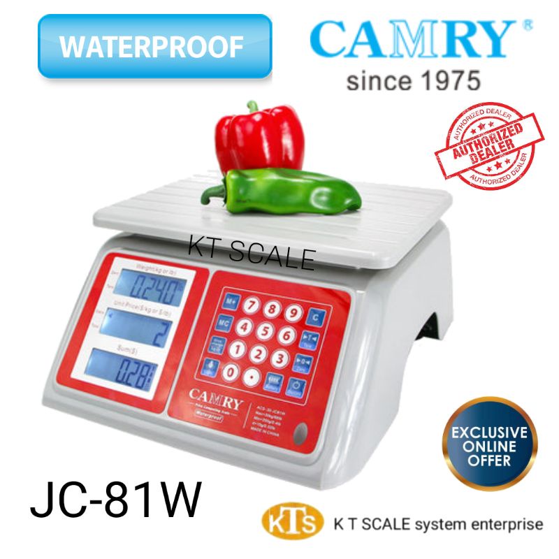 Sirim Pattern Approval 30kg Camry Waterproof Pricing Scale Jc81w