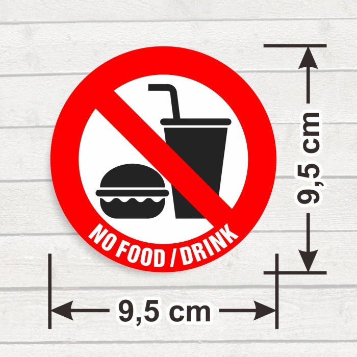 No Food Sign Sticker/Drink Sticker Vinyl Sign for Carrying Food ...