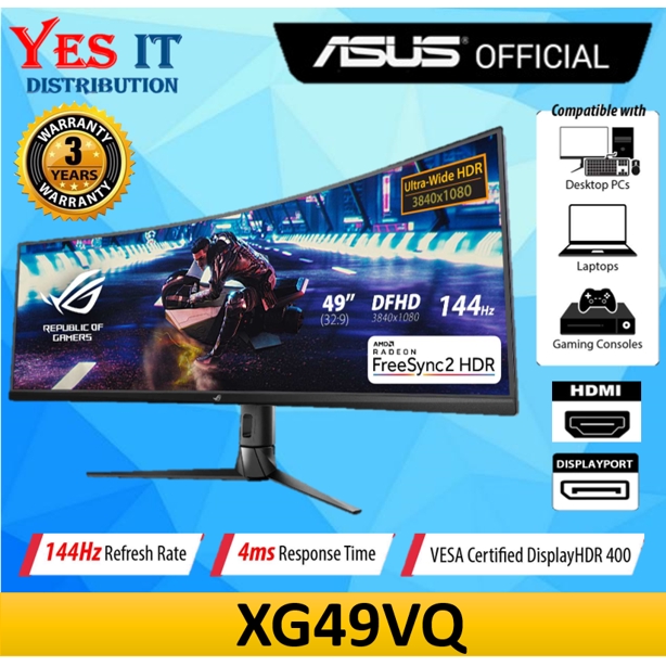 Ecran Gaming ASUS ROG STRIX XG49VQ, LED HDR ultra-large (3840x1080) 49,  144Hz