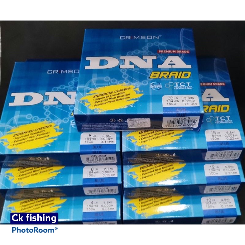Crimson DNA Braided Fishing Line 150m Size 4Lb To 30Lb / Tali