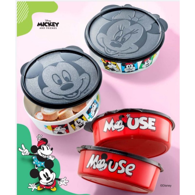 Mickey & Minnie Mouse Handy Bowl Tupperware | Shopee Malaysia