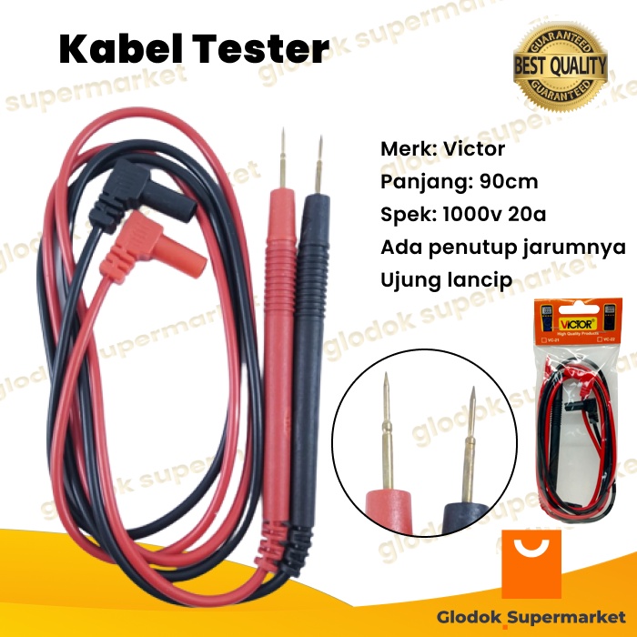 Victor 1000 Tester Cable 10a 90cmVOLT 1000v 10 Ampere Pointed Probe ...