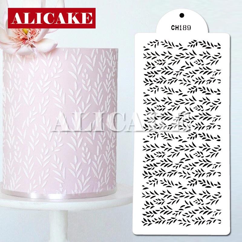 Cake Stencil Grass Shape Pattern Wedding Cake Decorating Plastic Lace Cake Boder Stencils ...