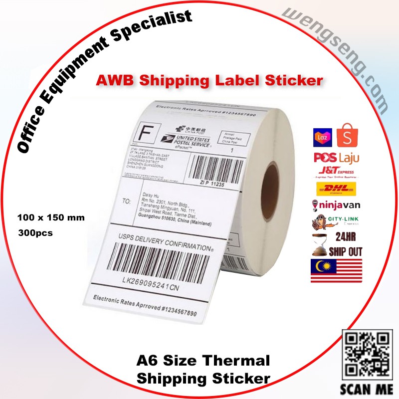 A6 Awb Label Paper Consignment Shipping Air Waybill Note 100x150mm Shipping Label Sticker 0399