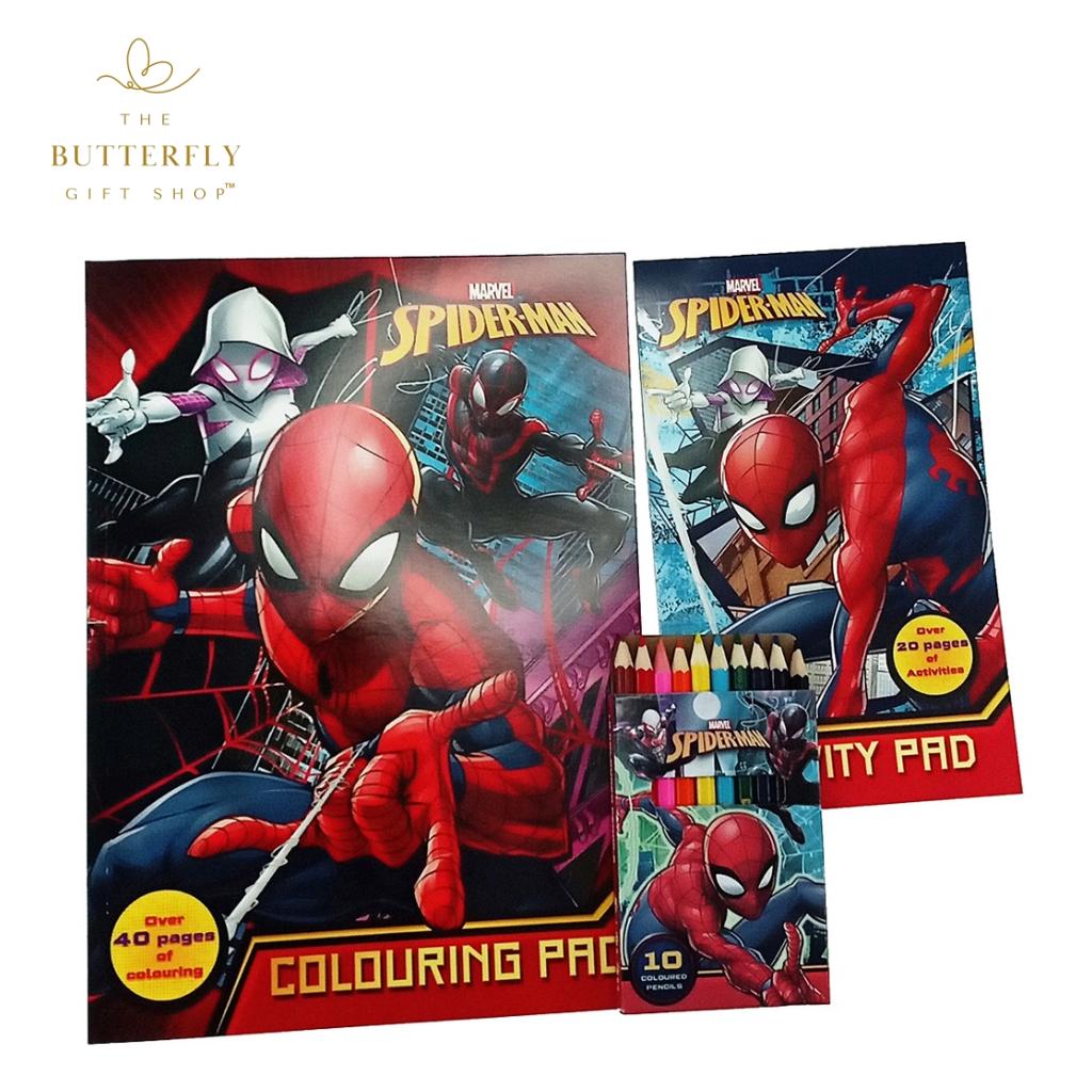 Spiderman Activity & Coloring Book With Color Pencil Set | Shopee Malaysia