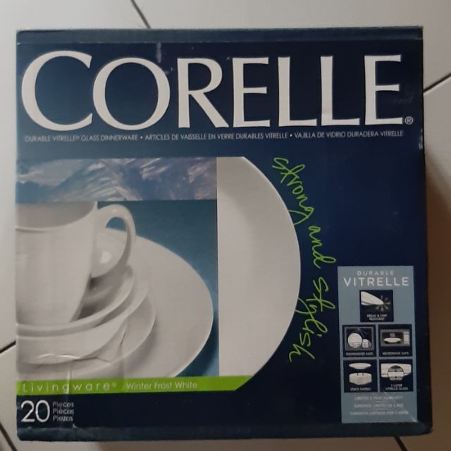 Corelle livingware winter frost vitrelle 20pc dinnerware set white best sale