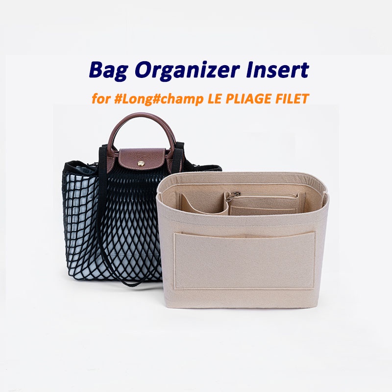 Felt Purse Organizer Insert for Longchamp Le Pliage Neo(Large) Handbags Insert Organizer1012pink-M
