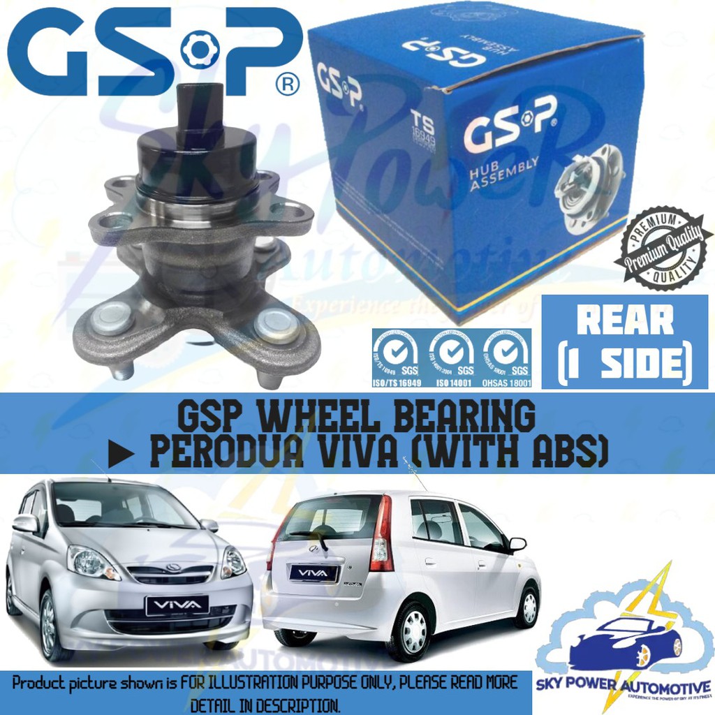 PERODUA VIVA (WITH ABS) GSP WHEEL BEARING (REAR) | Shopee Malaysia