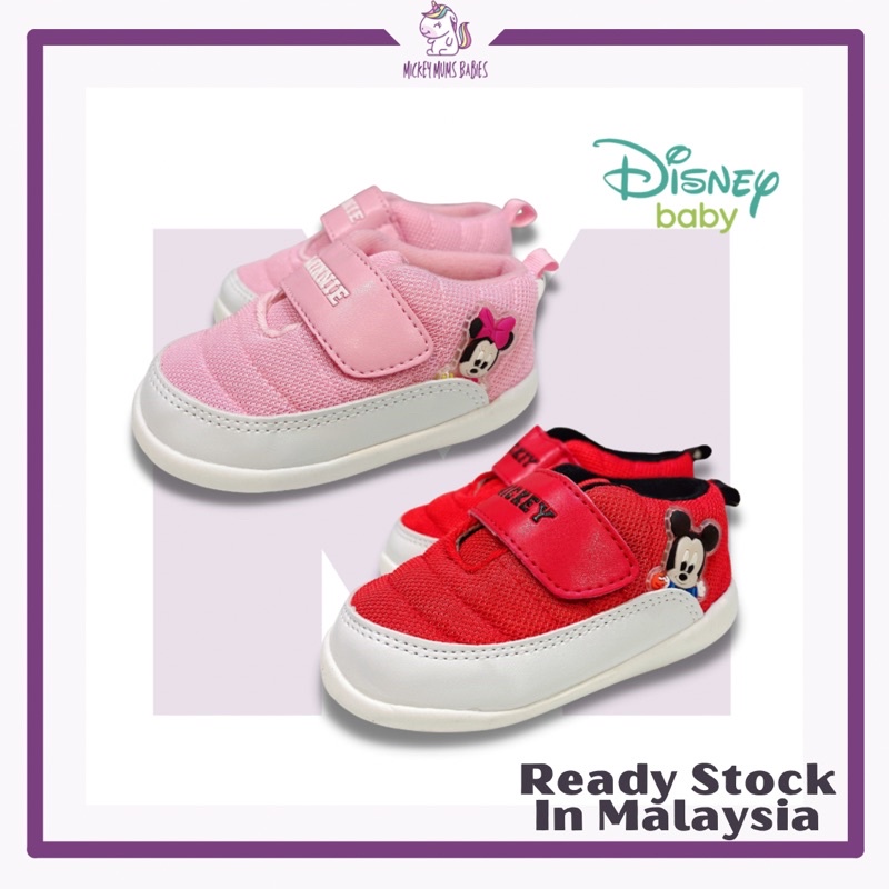 Ready Stock Disney Baby Shoes Girl Boy Walking Shoes Sneakers Mickey Minnie Mouse Cartoon Shopee Malaysia