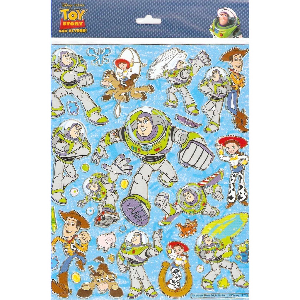 A4 Size PVC Removeable Sticker Toy Story Light Buzz Kartun Cartoon ...