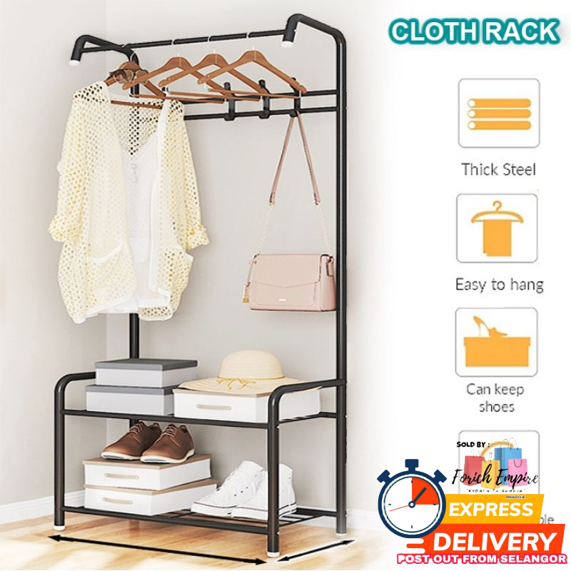 CW Rak Penyidai Baju Hanger Hook Rack for Storage Organizer Sheld Mulig ...