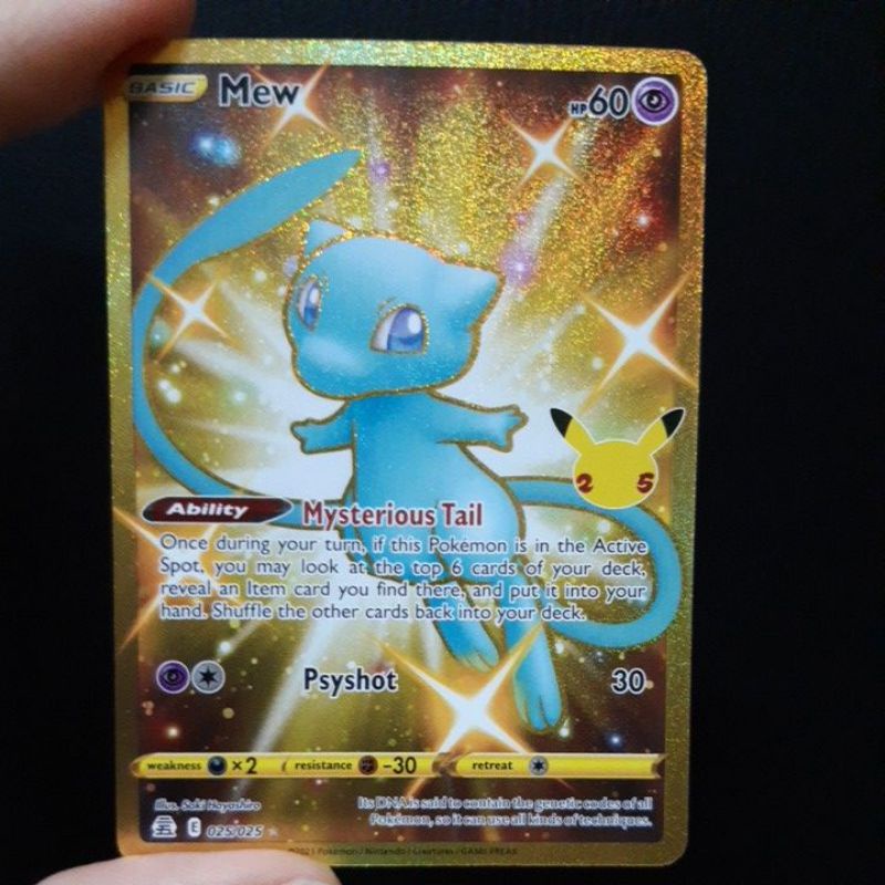 Pokemon - Mew 025/025 - Celebrations - Gold Full Art Card