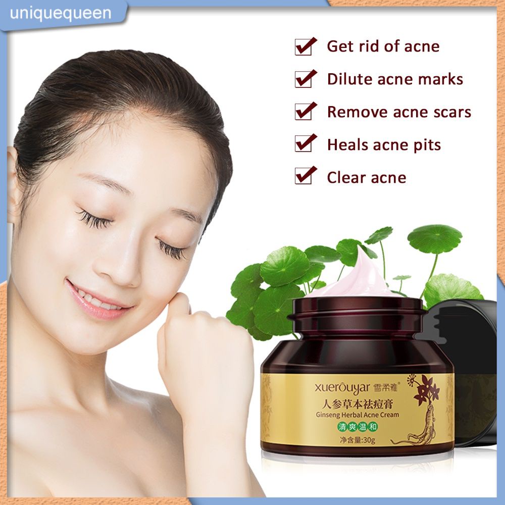 XUEROUYAR Ginseng Herbal Acne Removing Cream Acne Removing Marks Repair