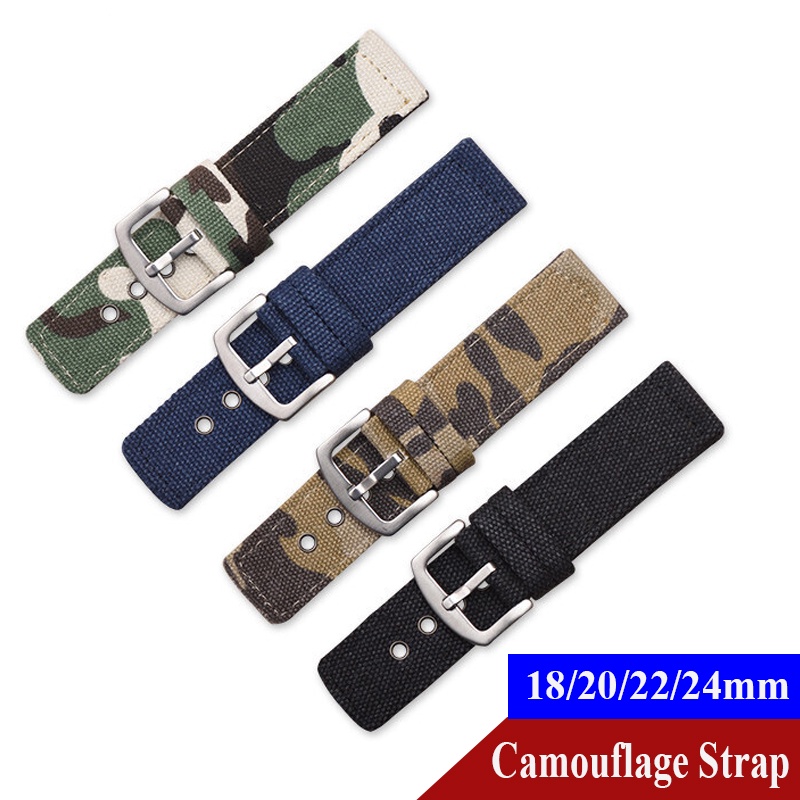 Bracelet Camouflage 18 Mm Pour Montre - Neuf Sans étiquette, En Nylon, Style Militaire