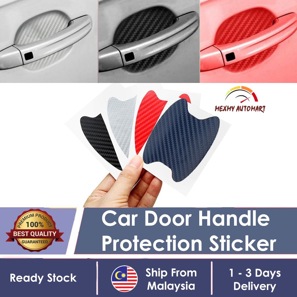 [NEW] 4 pcs Door Car Handle Scratch Protector Film Sticker Carbon Fibre Anti Scratch protective