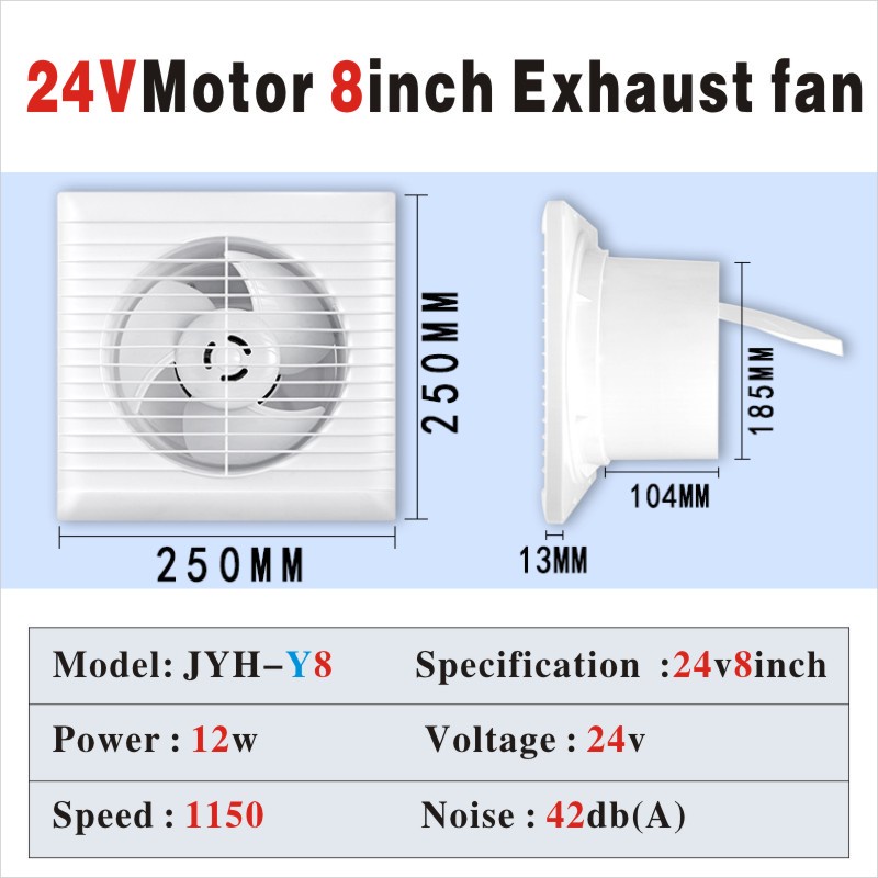 Solar energy fully automatic DC 12V exhaust fan household ventilation