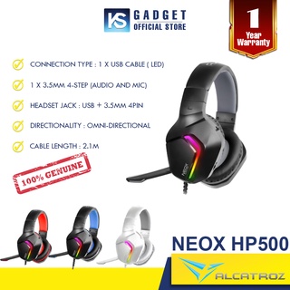 READY STOCK]Alcatroz Neox HP500 RGB Wired Gaming Headphone with