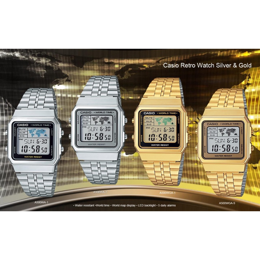 Casio a500wa outlet gold