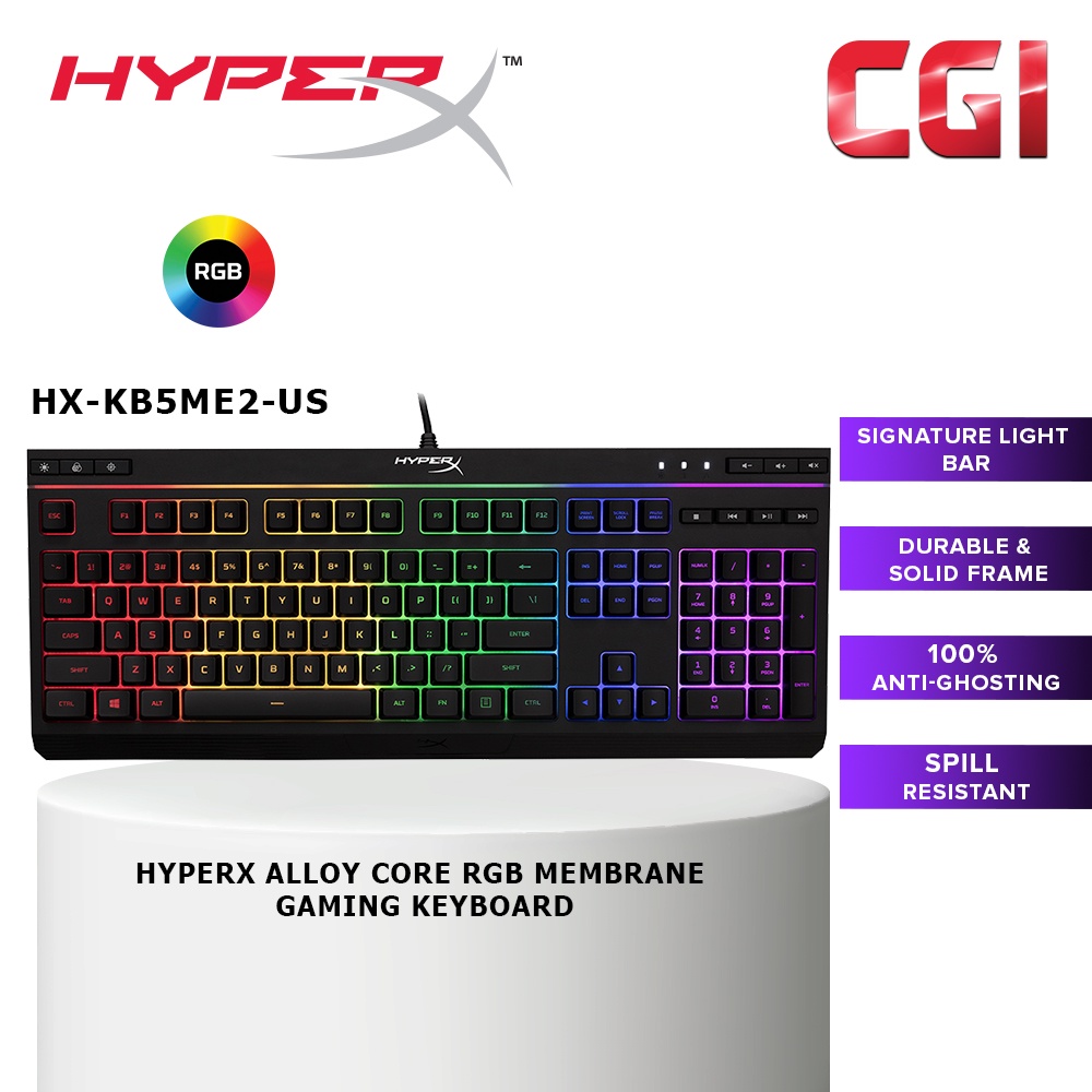 HyperX Alloy Core RGB Membrane Gaming Keyboard (HX-KB5ME2-US
