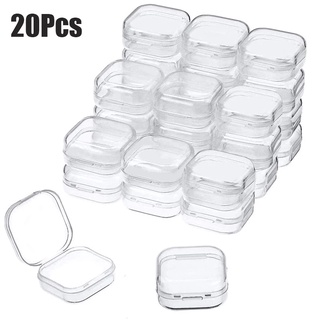 12Pcs Mini Boxes Square Transparent Plastic Box Jewelry Storage Case  Finishing Container Packaging Storage Box for Earrings Ring