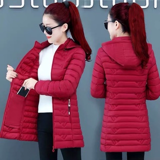 winter slim fashion down padded jacket women's mid-length light