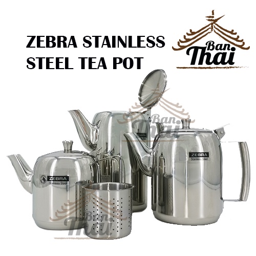 Stainless Steel Teapot with Filter, 1.5 Liter, Zebra Thailand